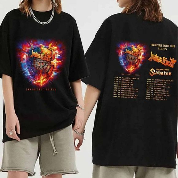 Gildan Tops - Judas Priest Music Concert 2024 Tour 2 Sided  Tshirt